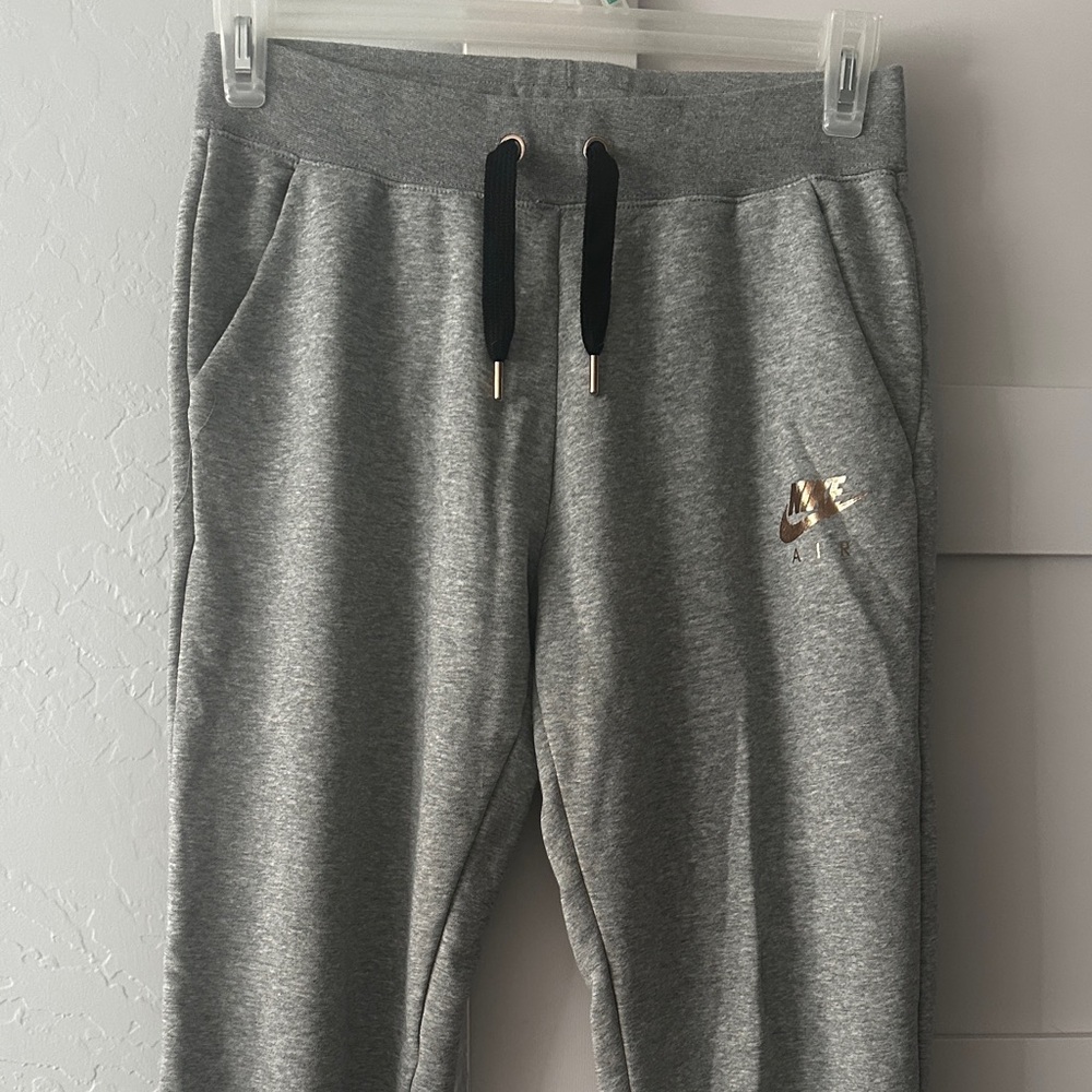 Nike Women’s Gray Joggers with Gold Logo